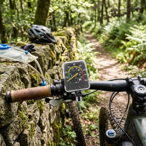 Vista 4 de Keenso Velocímetro de ciclismo, velocímetro de computadora odómetro mecánico computadora Código de montaña Tabla y piezas de repuesto