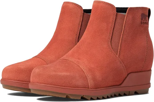 Vista 13 de Sorel - Botas cortas hasta el tobillo para mujer Evie, piel de ante impermeable, suela de cuña Negro