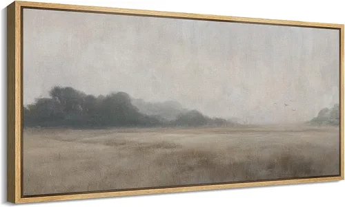 Vista 67 de SIGNFORD Lienzo enmarcado extragrande para pared, diseño de flores silvestres, paisaje, campo escénico con flores florecientes, ilustraciones