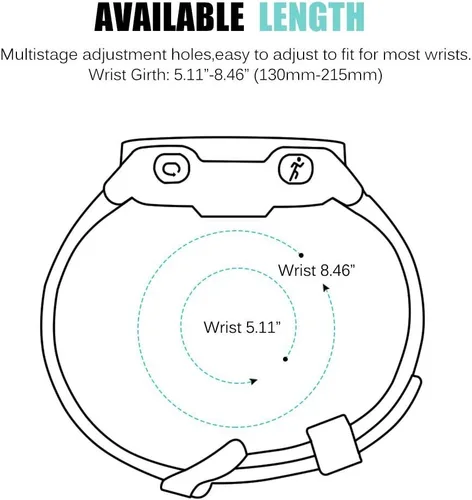 Vista 2 de Correa de repuesto para reloj inteligente para Garmin Forerunner 220/230/235/620/630/735XT/235Lite Tamaño libre 5.11"-8.46