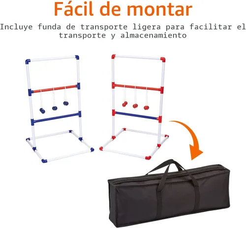Vista 6 de Amazon Basics - Juego de lanzamiento de escalera, rojo/azul