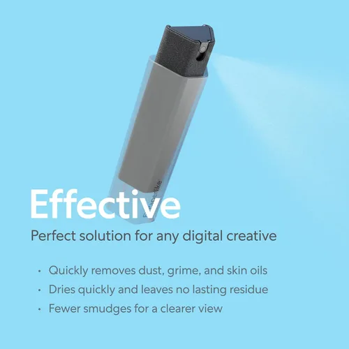 Vista 4 de Paperlike® Kit de limpieza todo en uno, botella de spray de microfibra recargable y solución de limpieza + 5 tabletas de recambio, seguro para iPad
