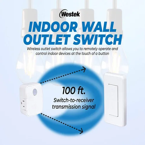 Vista 2 de westek rfk100lc/rfk101lc montado en la pared Interruptor y plug-in receptor, RFK1600lc