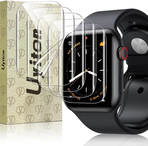 Vista 9 de Uyiton - Protector de pantalla para Apple Watch Ultra 4/3/2/1, vidrio para iWatch de 1.929 in Transparente (borde negro)