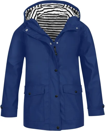 Vista 15 de Moonker Chaqueta impermeable ligera para niños y niñas, rompevientos con capucha, chaqueta impermeable Softshell para otoño para la escuela beige-b