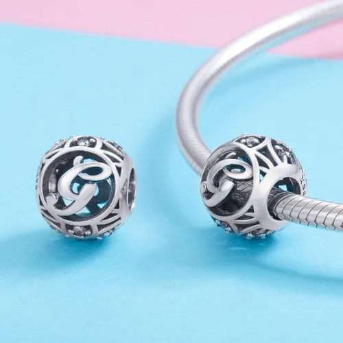 Vista 2 de Cuentas de plata de ley 925 con piedras cúbicas, con opciones de regalo completas de AZ, para pulseras europeas Pandora