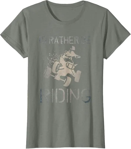 Vista 18 de Camiseta gráfica I'd Rather Be Riding ATV Quad Racing Rider de 4 ruedas, Negro