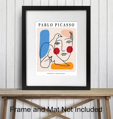 Vista 3 de Pablo Picasso - Póster artístico para pared y decoración, arte abstracto de mediados de siglo moderno y contemporáneo de 8 x 10 pulgadas, póster
