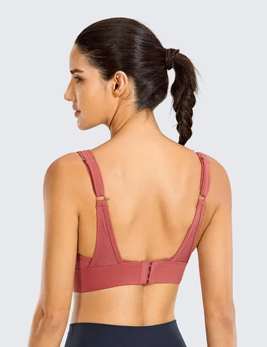 Vista 3 de CRZ YOGA Womens High Impact Convertible Racerback Sports Bra - Padded Wirefree Workout Sports Bra