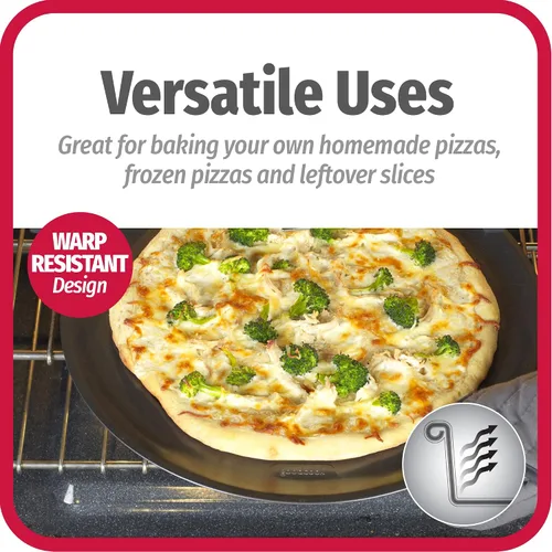 Vista 3 de GoodCook AirPerfect - Sartén antiadherente para pizza de 16 pulgadas - Juego de 2 - Bandejas de pizza para horno, bandeja redonda perforada