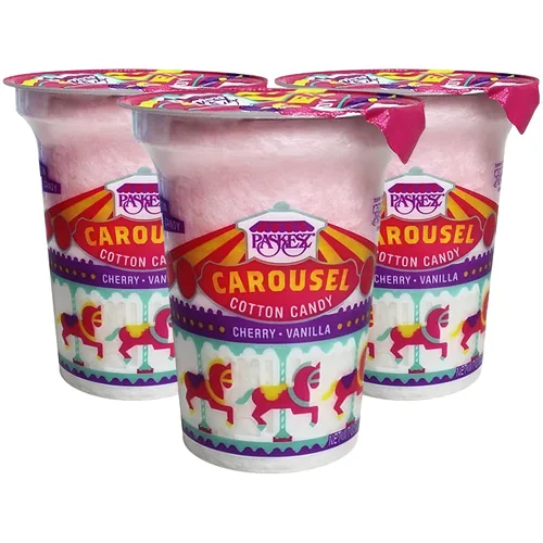 Vista 7 de Snacktery Algodón de azúcar rosa y azul: experimenta la dulzura de la feria con algodón de azúcar a granel con sabor a fresa y frambuesa azul, caja