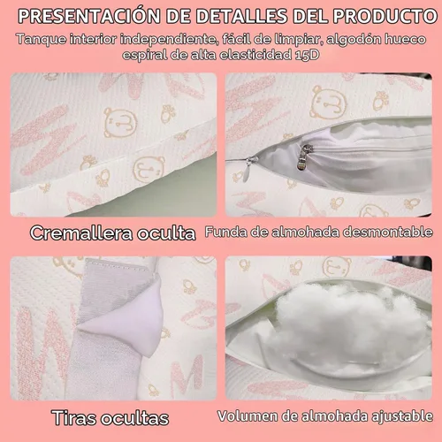 Vista 6 de Almohada de maternidad de embarazo para dormir, soporte para caderas, espalda, piernas, con funda desmontable y ajustable