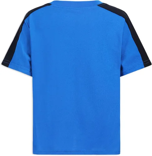 Vista 3 de Marvel Spider-Man - Paquete de 3 camisetas de manga corta para niños pequeños y grandes Azul/Negro/Gris-rayas