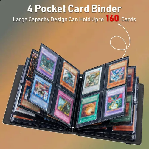 Vista 6 de Carpeta para tarjetas intercambiables, 4 bolsillos para tarjetas intercambiables, 160 bolsillos de doble cara, funda para tarjetas