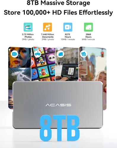 Vista 6 de ACASIS Carcasa SSD NVMe M.2 de 40 Gbps, instalación sin herramientas, carcasa NVMe para M1/M2/Pro/Max, compatible con USB4/3.2/3.1/3.0/2.0