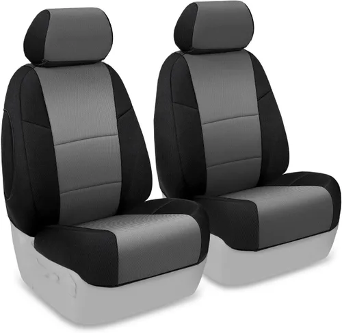 Vista 8 de Coverking Custom Fit Funda para asiento Select Chrysler 200 modelos – spacermesh, Negro/Gris Topo (Black/Taupe Insert)