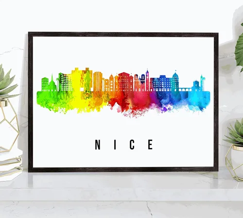 Vista 40 de Póster de Amsterdam Skyline Netherlands, pintura de paisaje urbano e impresión de monumentos, decoración para el hogar, oficina, 12 x 18 pulgadas