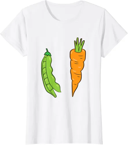 Vista 14 de Camiseta de disfraz de zanahoria con guisantes y zanahorias, Blanco, S