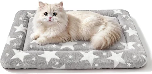 Vista 44 de Tapete de cama para perro, almohadilla reversible para jaula de perro con alfombrilla lavable y espuma suave, cama plana para mascotas para perros