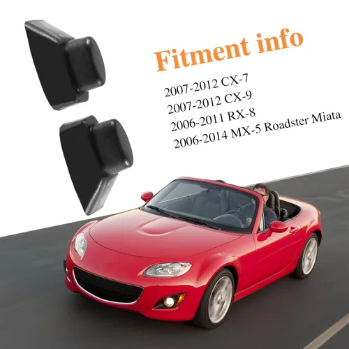 Vista 3 de Par de tapas de botón de interruptor de manija de puerta con opción sin llave compatible con Mazda 6 Speed 6 CX-7 RX-8 CX-9 MX-5, repuesto #