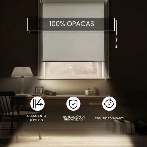 Vista 4 de Persiana enrollable opaca sin taladro, 20 pulgadas de ancho x 75 pulgadas de alto, beige 100% bloque de luz, protección UV, sin herramientas, tela
