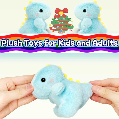 Vista 4 de Animales de peluche de dinosaurio para niñas y niños, mini llaveros de peluche para niños, juguete de peluche de dinosaurios, lindo animal