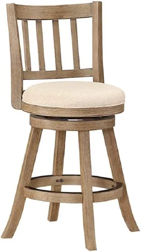 Vista 8 de Boraam Augusta - Silla alta giratoria de altura Cepillo de alambre de madera flotante y avena