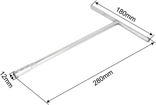 Vista 4 de uxcell Manija en T 0.315 in hexagonal Socket Hexágono Llave Llave Tuerca Driver Tono Plata