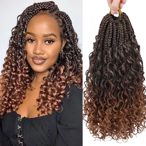 Vista 36 de Goddess Box Braids 1B3330 - Trenzas de ganchillo bohemias de 10 pulgadas para mujeres negras, paquete de 7 paquetes de trenzas bohemias preenlazadas