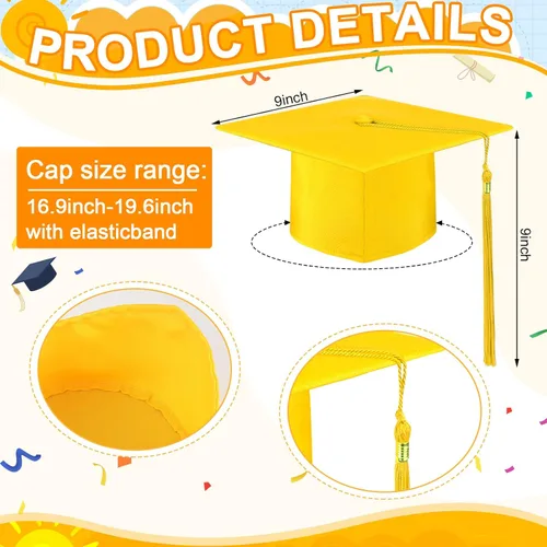 Vista 4 de Unittype 24 piezas de vestido de graduación preescolar con borla, estola de graduación, osito de felpa para niños