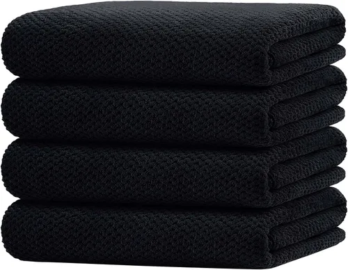 Vista 16 de HOMEXCEL Juego de Sábanas de Baño Toallas Paquete de 2 (35 x 70 Pulgadas), Toallas de Baño Ultra Suaves para Baño, Toallas Ligeras y de Secado Negro