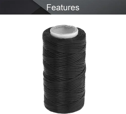 Vista 3 de Utoolmart Crafts - Hilo de coser de cuero de 0.039 pulgadas (0.039 in, 164.0 ft, negro) 1 unidad