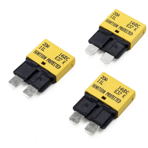 Vista 20 de Disyuntor de fusibles de reinicio manual de 12 V, 24 V, 3 A, ATO/ATC de perfil bajo – UL – Disyuntores reiniciables tipo 3 amperios, kit de fusibles