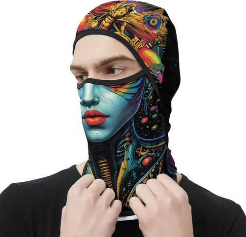 Vista 8 de Pasamontañas para hombres y mujeres, para verano, motocicleta, ciclismo, pesca Calavera 04
