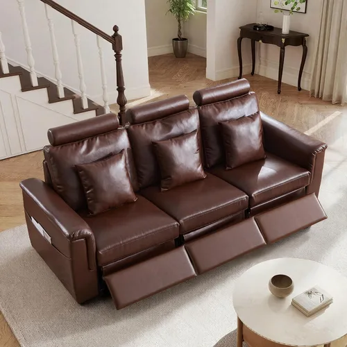 Vista 65 de ORRD Consola de almacenamiento multifuncional con soportes dobles para tazas, mesa, estación de carga USB para sofá modular seccional para sala