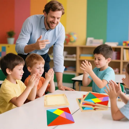 Vista 3 de 3 Otters Tangram Puzzle, de madera, 4PCS