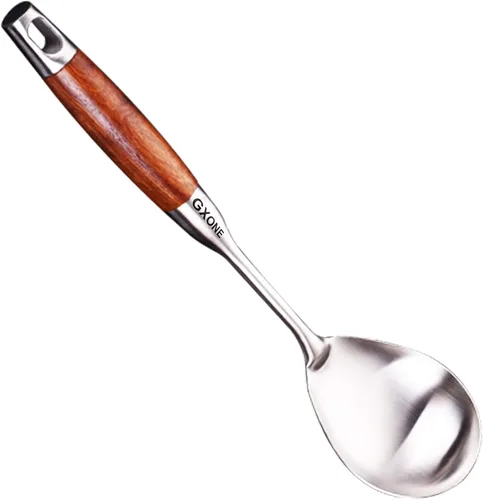 Vista 14 de Cuchara de Cocina, Cucharas Grandes de Servir de Acero Inoxidable 304, Plata/31,9 cm