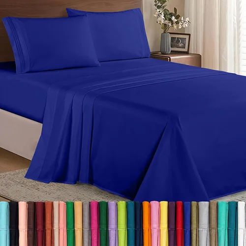 Vista 57 de Elegant Comfort - Juego de sábanas de microfibra de 1500 hilos de calidad hotelera prémium de 4 piezas - Resistente a arrugas, sábana bajera