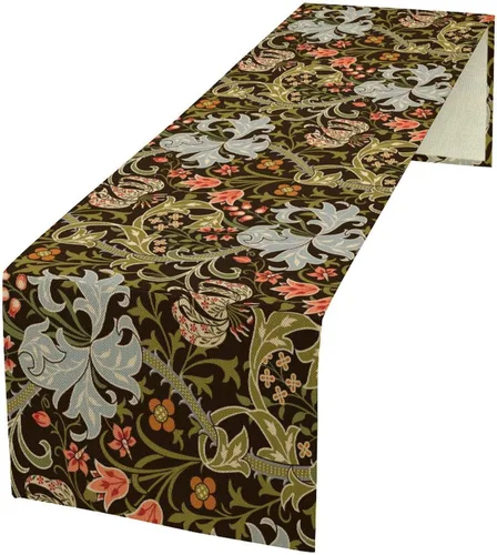 Vista 35 de Camino de mesa de estilo rústico retro, decoración de mesa de cocina, sala de estar, comedor, para el hogar, con diseño de osos, alces, ciervos
