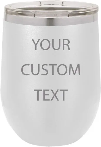 Vista 9 de Vaso de vino aislado de acero inoxidable personalizado personalizado de 12 oz (negro)