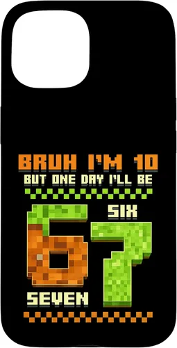 Vista 6 de Bruh I'm 10 But One-Day I'll Be 67 Retro 10th Birthday Kids Case for iPhone XR
