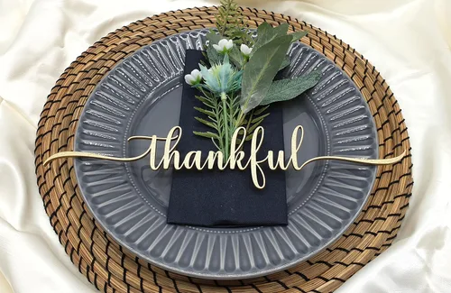 Vista 4 de Tarjetas de lugar agradecido, tarjetas de lugar personalizadas de Acción de Gracias, ajuste de lugar de cena personalizado, decoración de mesa