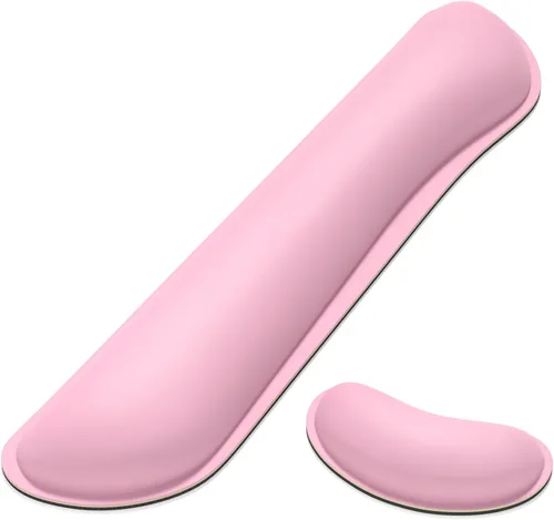Vista 26 de Dapesuom Reposamuñecas para ratón, soporte ergonómico de espuma viscoelástica para muñeca de ratón, almohadilla de descanso para mano de cuero tipo