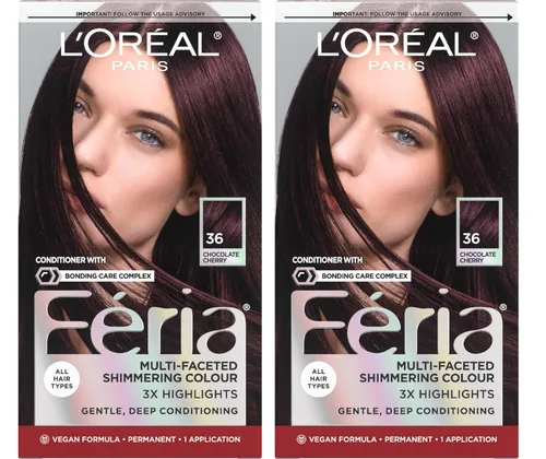 Vista 30 de L'Oreal Paris Feria - Tinte permanente brillante multifacético para el cabello, tinte de alta intensidad para reflejos 3X, 10 negro azabache