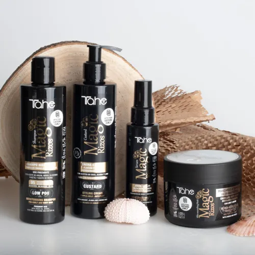 Vista 9 de Tahe Magic Rizos Champú Hidratante Bajo Poo para Cabello Rizado y Ondulado, Adecuado para el Método Rizado, 10.1 fl oz