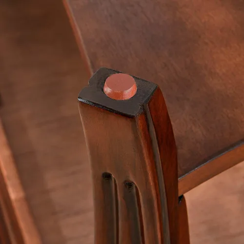 Vista 6 de Mesa auxiliar tradicional con estante de almacenamiento y patas talladas, mesas de sala de estar de granja, mesa central rectangular de madera