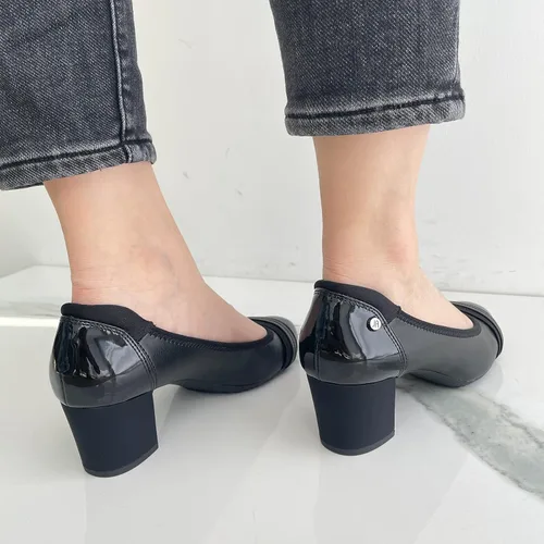 Vista 6 de JENN ARDOR Zapatos de tacón bajo con punta redonda cerrada, zapatos de vestir clásicos de media cuadrada, para boda, fiesta, oficina, 2 pulgadas