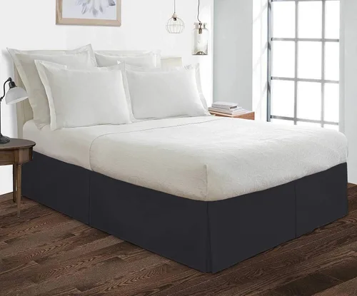 Vista 5 de Falda de cama – Falda de cama plisada 100% algodón egipcio de 800 hilos – Fácil ajuste con falda de cama a medida de 12 pulgadas – Tamaño individual
