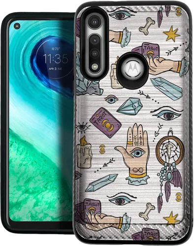 Vista 15 de CasesOnDeck - Funda de doble capa compatible con Motorola Moto G Power (2020) [Armadura cepillada] Carcasa de dos piezas de metal cepillado