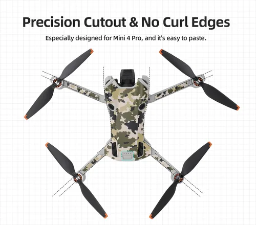 Vista 4 de Adhesivos de piel compatibles con DJI Mini 4 Pro, adhesivo impermeable para DJI Mini 4 Pro Drone y controlador RC 2 (A)